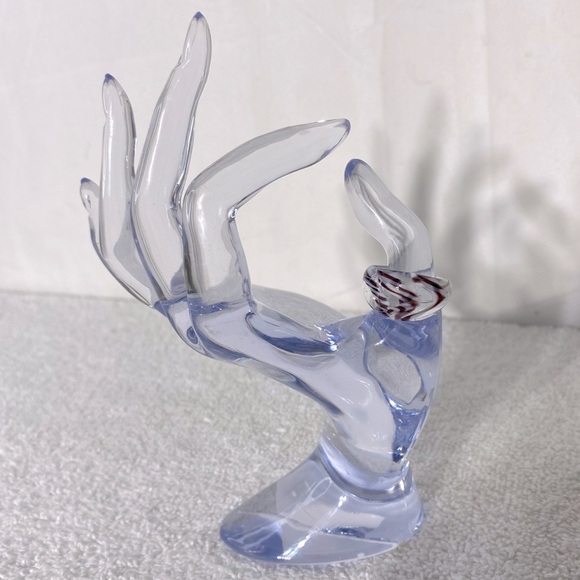 Vintage Art Glass Handmade Burgundy White Band Ring - Picture 1 of 12